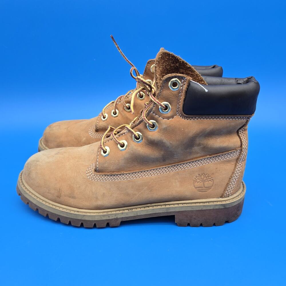 Timberland 6 Inch Premium Waterproof Boots Junior 7 Wheat Nubuck 12909